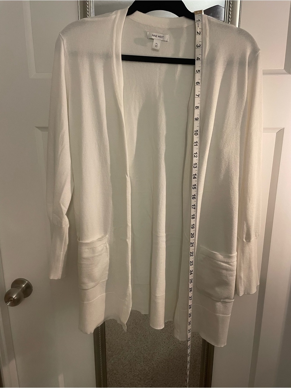 Nine West off white Open-Front Pocket Cardigan
